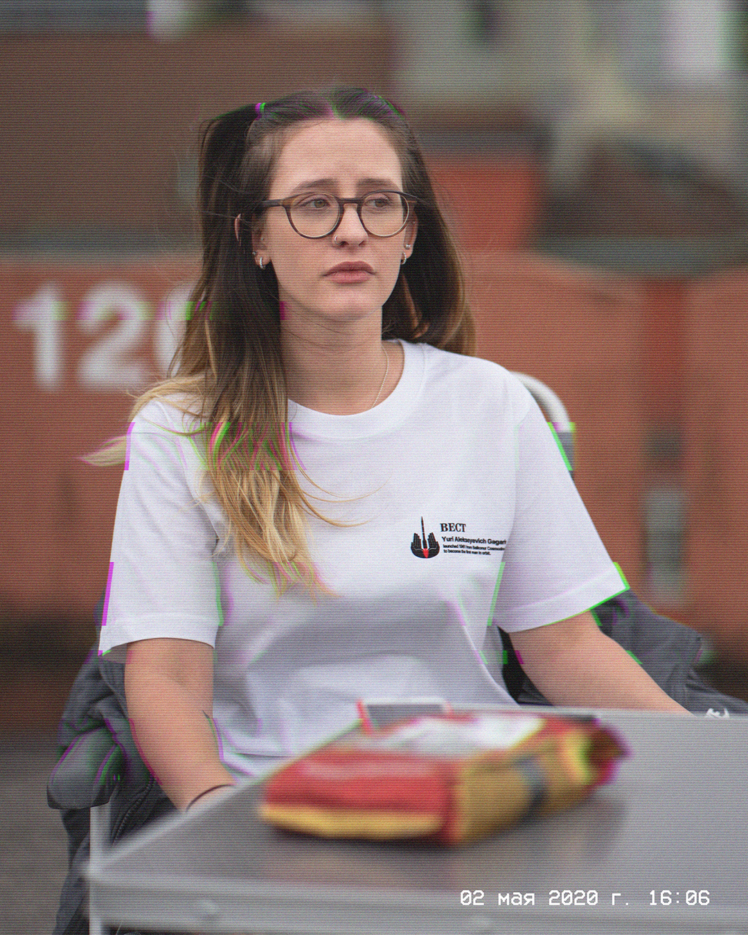 Woman with BECT Gagarin shirt